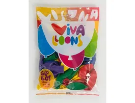 Vivalloons Globo 100% Latex Biodegradable 30 cm, Bolsa de 50 Unidades Colores Surtidos