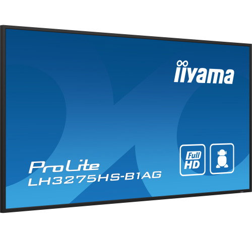 Iiyama ProLite LH3275HS-B1AG - Monitor Digital Android 11 de 32" Full HD IPS Panel 500 cd/m², Orientación Horizontal/Vertical, 24/7, Wi-Fi, LAN, HDMI, DisplayPort, USB
