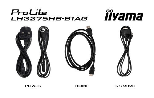 Iiyama ProLite LH3275HS-B1AG - Monitor Digital Android 11 de 32" Full HD IPS Panel 500 cd/m², Orientación Horizontal/Vertical, 24/7, Wi-Fi, LAN, HDMI, DisplayPort, USB