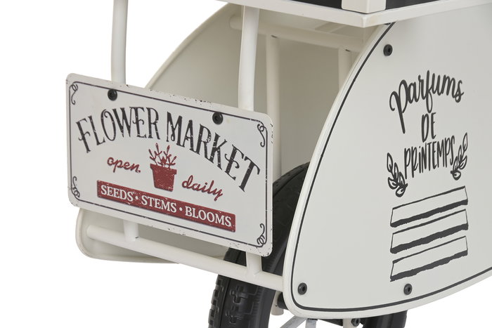 DKD Home Decor Expositor Terraza y Jardín Crema Negro Metal 46 x 75 x 111 cm