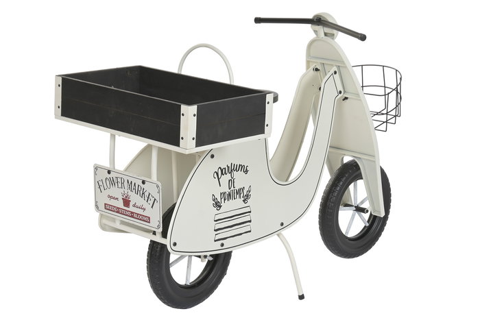 DKD Home Decor Expositor Terraza y Jardín Crema Negro Metal 46 x 75 x 111 cm