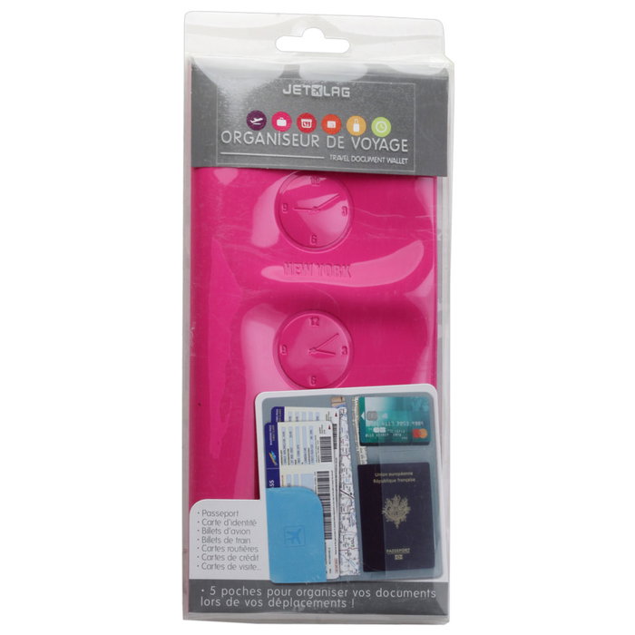Jet Lag Portadocumentos De Viaje con 5 Bolsillos 10.5x22 cm PVC Colores Surtidos