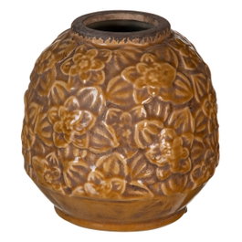 Ixia Jarrón Decorativo de Cerámica Marrón 16,50 x 16,50 x 16 cm