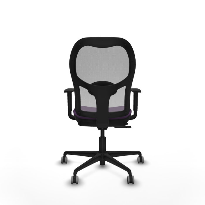 PIQUERAS Y CRESPO Silla de oficina Jorquera con mecanismo Sincro/Traslack, Tela Morada y Malla Gris