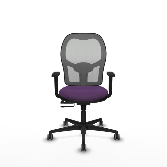 PIQUERAS Y CRESPO Silla de oficina Jorquera con mecanismo Sincro/Traslack, Tela Morada y Malla Gris
