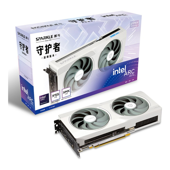 Sparkle B570 10GB Intel Arc Guardian Luna OC GDDR6 White