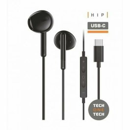 TECH-ONE-TECH Eartech TEC1302 Auriculares Intraural con Micrófono USB-C Negro
