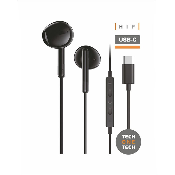 TECH-ONE-TECH earTECH TEC1302 Auriculares Intraurales USB-C Negro TECH-ONE-TECH earTECH TEC1302 Auriculares Intraurales USB-C Negro
