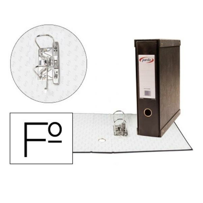 Pardo Archivador de palanca Folio 2 anillas 70 mm negro