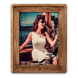 ZEP Expositor de Pie Retroiluminado Trevor 10x15 cm, Madera Marrón, para Mesa o Pared, BM5946