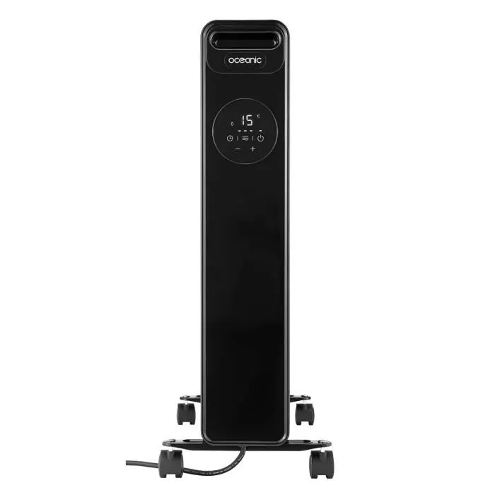 Oceanic Radiador eléctrico de baño de aceite 2500W, 13 elementos, Termostato electrónico, Mando a distancia, Temporizador 24H, Seguridad antivuelco, Negro Oceanic Radiador eléctrico de baño de aceite 2500W, 13 elementos, Termostato electrónico, Mando a distancia, Temporizador 24H, Seguridad antivuelco, Negro