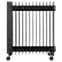Oceanic Radiador eléctrico de baño de aceite 2500W, 13 elementos, Termostato electrónico, Mando a distancia, Temporizador 24H, Seguridad antivuelco, Negro