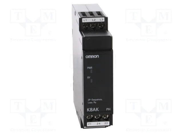 OMRON K8AK-PH Relé de monitorización de tensión trifásica DPDT