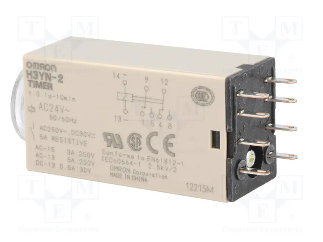 OMRON H3YN-2-24AC Relé de tiempo 24VAC DPDT