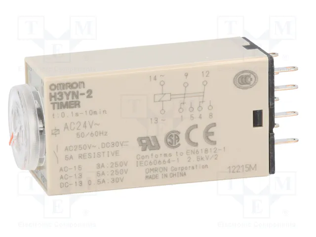 OMRON H3YN-2-24AC Relé de tiempo 24VAC DPDT