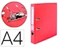 Liderpapel Archivador de Palanca A4 Documenta Forrado PVC Rado con Compresor Metálico Lomo 52mm Rojo