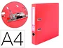 Liderpapel Archivador de Palanca A4 Documenta Forrado PVC Rado con Compresor Metálico Lomo 52mm Rojo