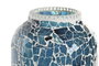 DKD Home Decor Lámpara de Sobremesa de Cristal Azul Craquelado 17x17x44 cm