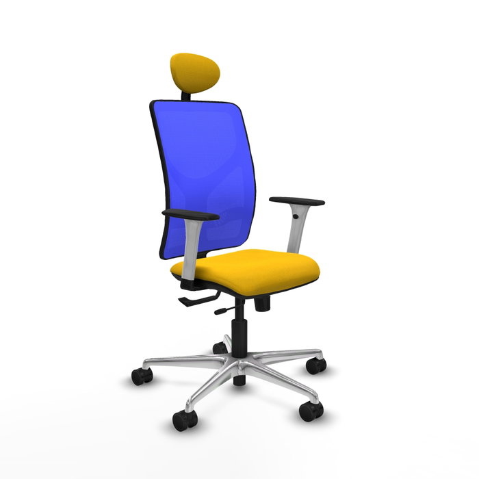 PIQUERAS Y CRESPO Silla de oficina Motilla con mecanismo Sincro/Traslack Amarillo y Azul PIQUERAS Y CRESPO Silla de oficina Motilla con mecanismo Sincro/Traslack Amarillo y Azul