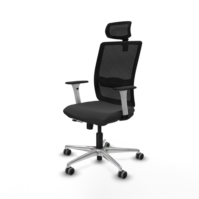 PIQUERAS Y CRESPO Silla de oficina Haches con mecanismo Sincro/Traslack Gris oscuro y Negro