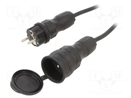 KEL Prolongador de alimentación H05RR-F 3G1,5mm2 25m negro
