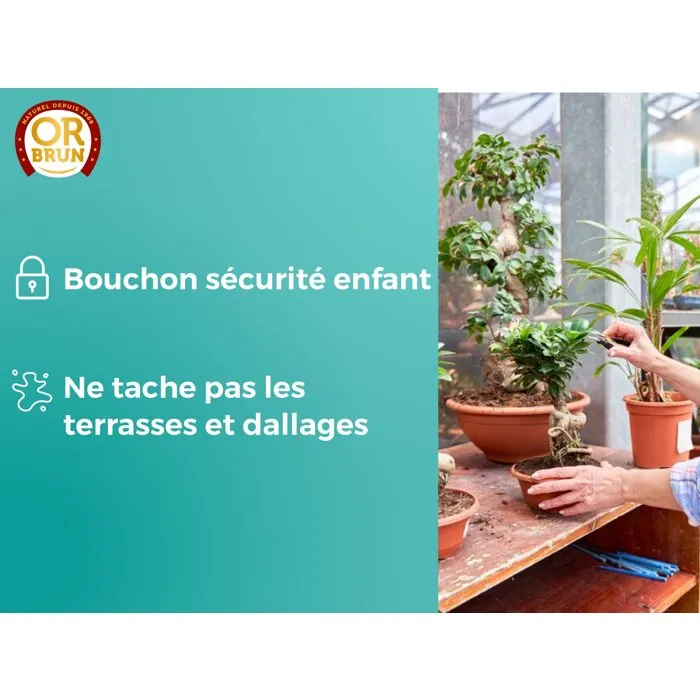 Or Brun Abono OBRECLBONSAI250 para Bonsáis, 250 ml, Mejora y Favorece el Crecimiento, Fabricado en Francia