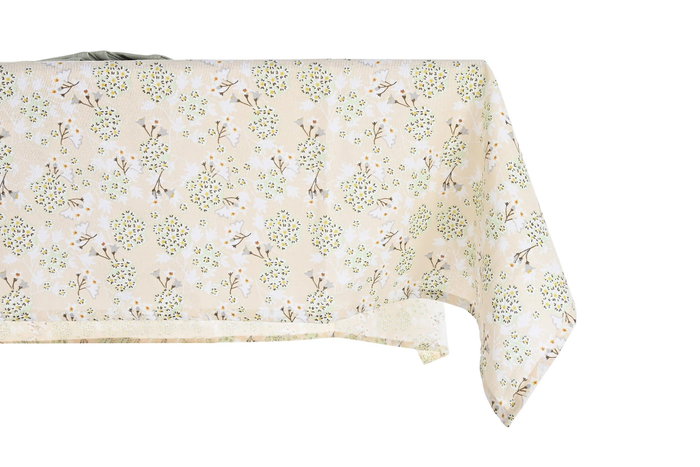 DKD Home Decor Mantel Tradicional Verde Beige 250 x 150 cm Set de 9