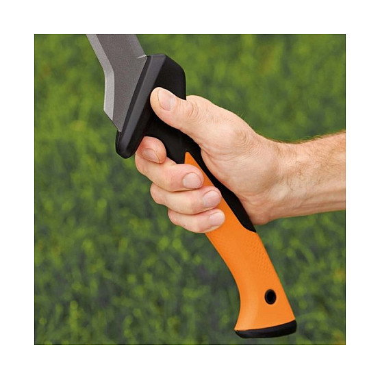 Fiskars Machete Axt Solid, Machete Hacha, Acero Inoxidable, Mango Ergonómico Naranja, Incluye Funda, Longitud 460 mm