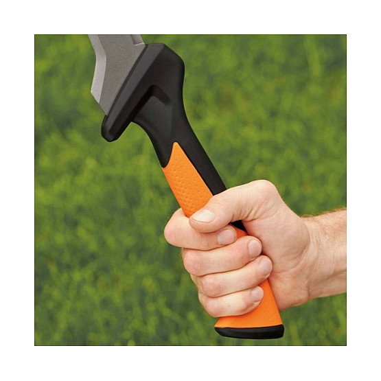 Fiskars Machete Axt Solid, Machete Hacha, Acero Inoxidable, Mango Ergonómico Naranja, Incluye Funda, Longitud 460 mm