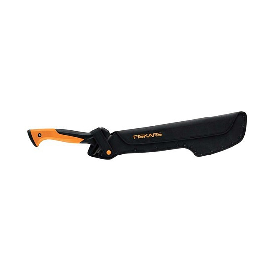 Fiskars Machete Axt Solid, Machete Hacha, Acero Inoxidable, Mango Ergonómico Naranja, Incluye Funda, Longitud 460 mm