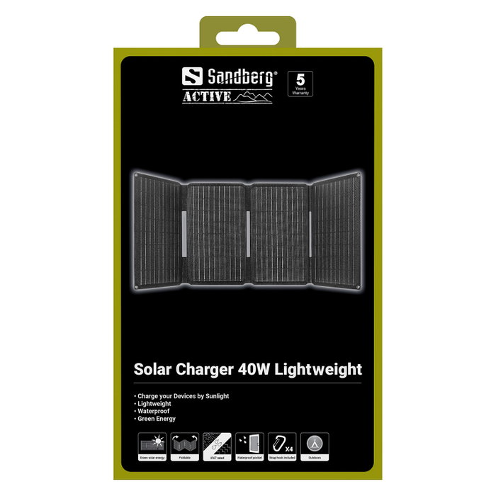 Sandberg Solar Charger 40W Lightweight Negro