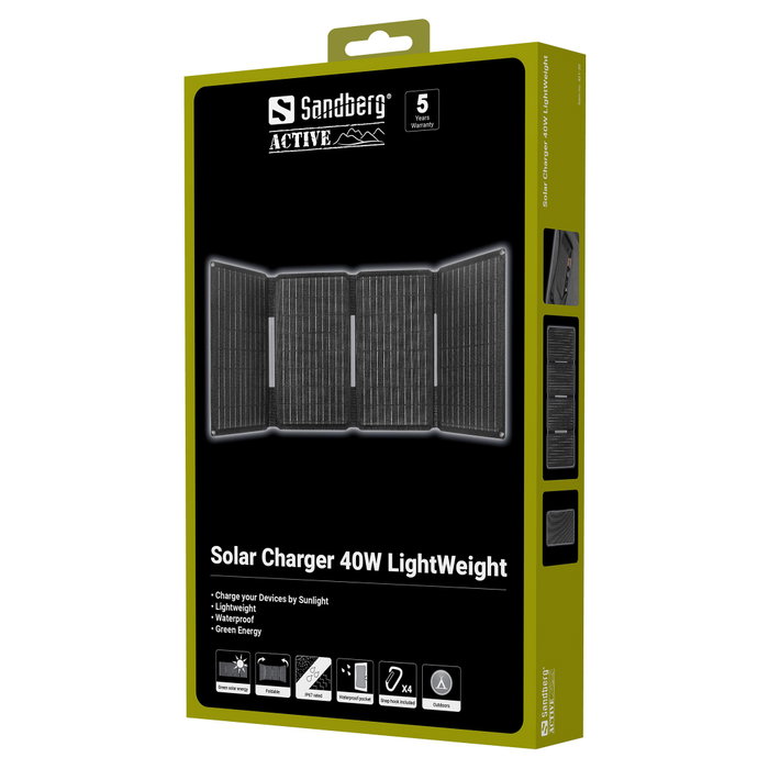 Sandberg Solar Charger 40W Lightweight Negro