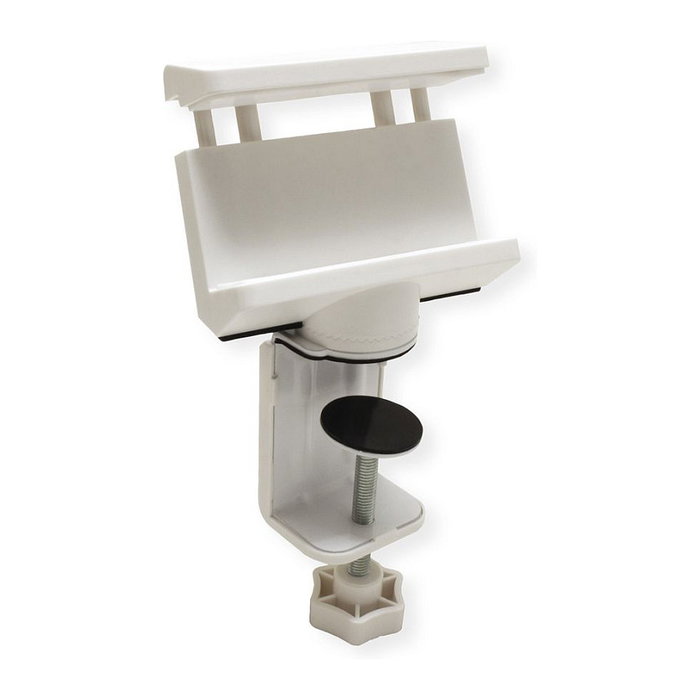 VALUE 19.99.3231 Abrazadera de Escritorio Giratoria 360 para Regleta, Soporte Pasivo con Gestión de Cables, Blanco, 100 x 172 x 61 mm