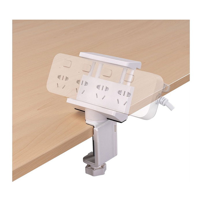 VALUE 19.99.3231 Abrazadera de Escritorio Giratoria 360 para Regleta, Soporte Pasivo con Gestión de Cables, Blanco, 100 x 172 x 61 mm