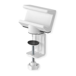 VALUE 19.99.3231 Abrazadera de Escritorio Giratoria 360 para Regleta, Soporte Pasivo con Gestión de Cables, Blanco, 100 x 172 x 61 mm