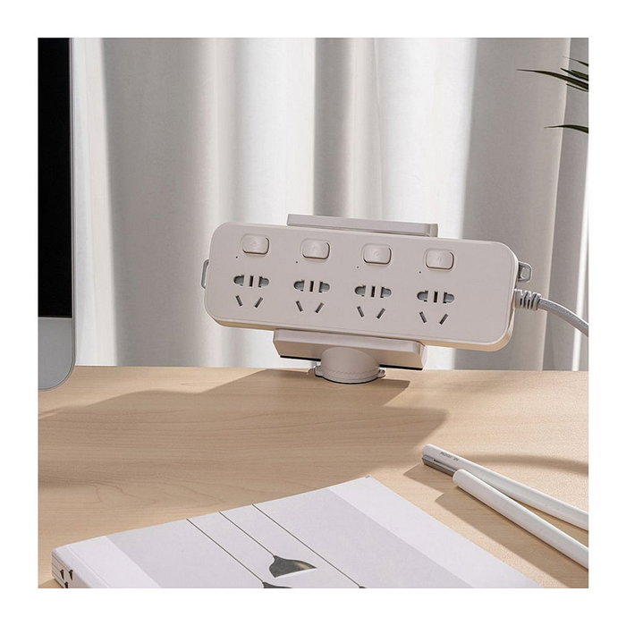VALUE Soporte de abrazadera giratorio de 360 grados para regletas de enchufes, blanco VALUE Soporte de abrazadera giratorio de 360 grados para regletas de enchufes, blanco