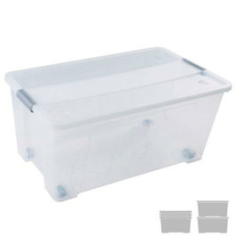 Archivo 2000 Caja de Almacenaje 61L con Tapa y Ruedas