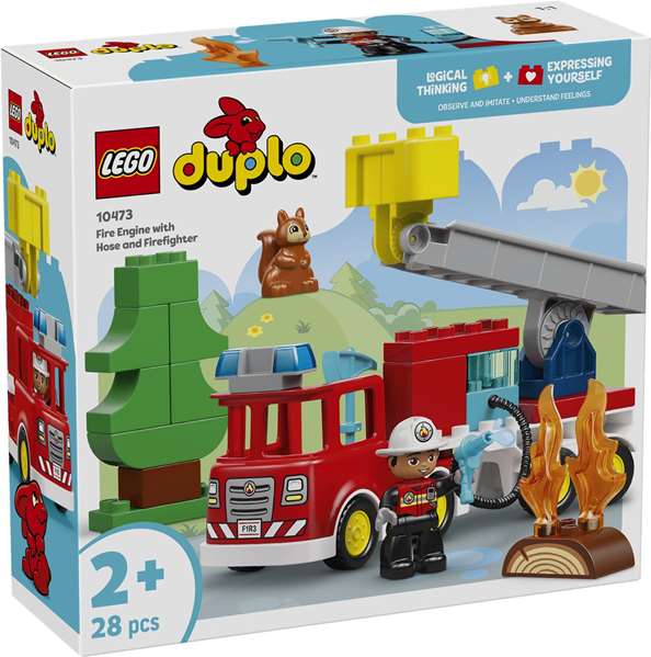 Lego - Juego de Construcción Camión de Bomberos Duplo con Manguera y Figuras de Bomberos, Juguete para niños a partir de 18 meses