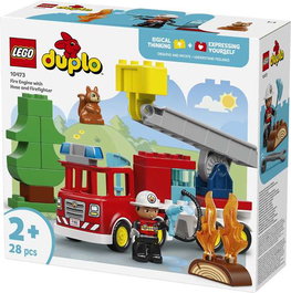 Lego - Juego de Construcción Camión de Bomberos Duplo con Manguera y Figuras de Bomberos, Juguete para niños a partir de 18 meses