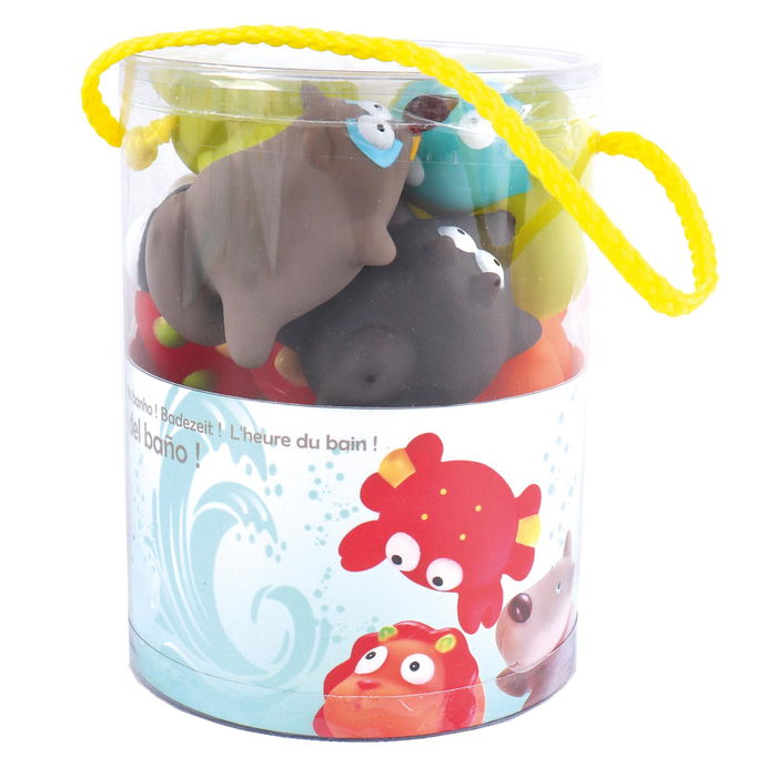 Tachan Set 10 Animalitos Blanditos para Baño y Juego +12 Meses en Tubo