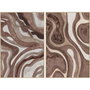DKD Home Decor Set de 2 Cuadros Lienzo Moderno Marrón y Beige 82,5x4,5x122,5 cm