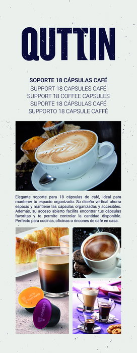 Quttin Soporte para 18 Cápsulas de Café Black (12 Unidades)