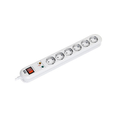 Bachmann SMART 6xCEE7/3 con 1xSPD e Interruptor, 1,5m, Blanco Bachmann SMART 6xCEE7/3 con 1xSPD e Interruptor, 1,5m, Blanco