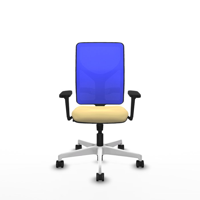 PIQUERAS Y CRESPO Silla de oficina Motilla con mecanismo Sincro, Crema y Azul PIQUERAS Y CRESPO Silla de oficina Motilla con mecanismo Sincro, Crema y Azul