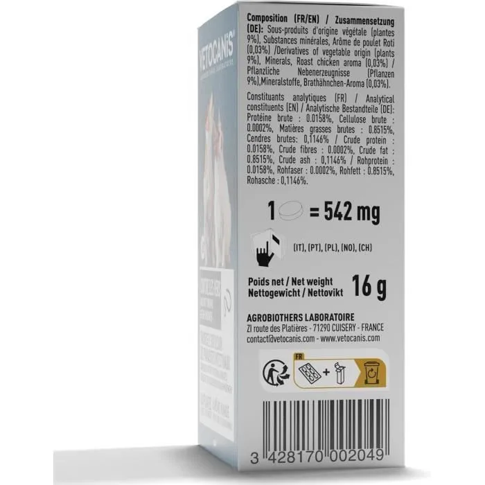 Vetocanis Tabletas contra Gusanos para Perros y Gatos - Caja de 30 Tabletas