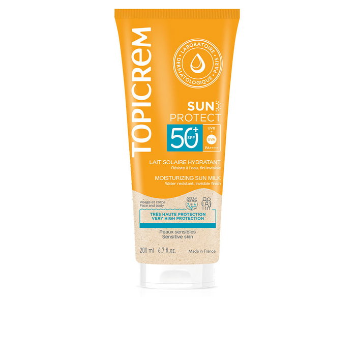 Topicrem Leche Solar Hidratante SPF50+ 200 ml para Piel Sensible Topicrem Leche Solar Hidratante SPF50+ 200 ml para Piel Sensible