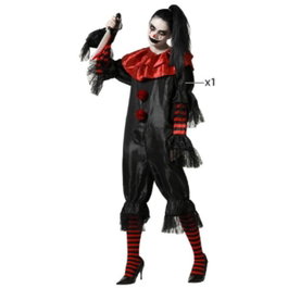 Disfraz de Payasa Terrorífica Mujer Negro Talla XS-S