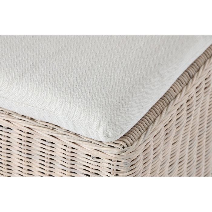 DKD Home Decor Silla de Mimbre y Mango con Cojín Blanco DKD Home Decor Silla de Mimbre y Mango con Cojín Blanco