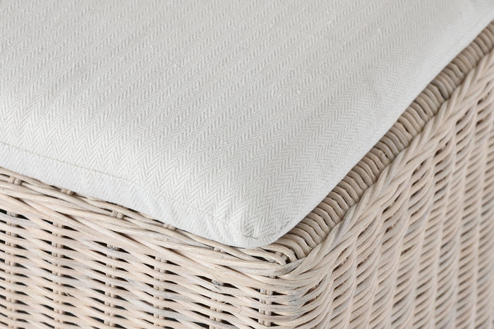 DKD Home Decor Silla Indonesia 1c24 Ratán y Madera Mango Blanco Crudo 55 x 100 x 50 cm con Cojín