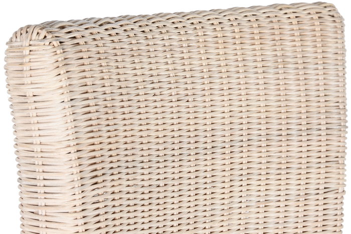 DKD Home Decor Silla Indonesia 1c24 Ratán y Madera Mango Blanco Crudo 55 x 100 x 50 cm con Cojín